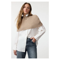 Trendyol Mink Crop Turtleneck Knit Sweater