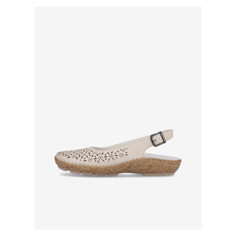 Béžové dámské kožené sandály Rieker
