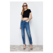 Trendyol Blue High Waist Slim Mom Jeans