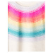 GAP Dětský svetr kid yoke rainbow stripe crewneck sweater Smetanová