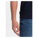 Ombre Clothing Bavlněné pánské granátové tričko s výstřihem do V V2-TSBS-0145