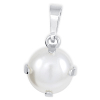 Brilio Silver Elegantní stříbrný přívěsek se syntetickou perlou 448 001 00600 04