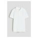 H & M - Tričko z bavlněného piké s límečkem - bílá