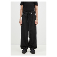 Vlněné kalhoty Maison MIHARA YASUHIRO Aged Wide Trousers černá barva, A13PT034