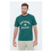 Bavlněné tričko New Balance zelená barva, s potiskem