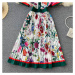 Květované midi šaty s plisovanou sukni