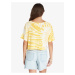 Bílo-žluté dámské vzorované cropped tričko Roxy Aloha