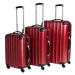 Sada 3 pevných cestovních kufrů červená
