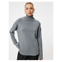 Koton Turtleneck Oversize Knitwear Sweater Long Sleeve Soft Textured