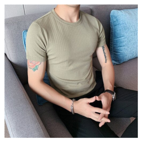 Pánské tričko slim fit s žebrováním JFC FASHION