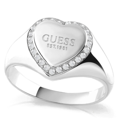 Guess Romantický ocelový prsten Fine Heart JUBR01430JWRH 54 mm