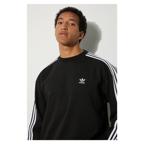 Mikina adidas Originals Adicolor Oversized Crew pánská, černá barva, s aplikací, IZ1829
