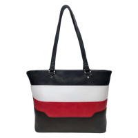 Černo-bílo-červená dámská kabelka přes rameno