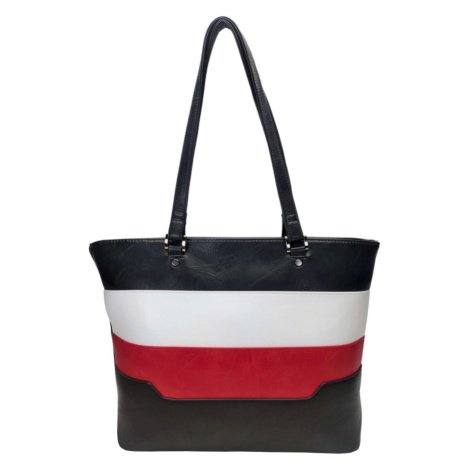 Černo-bílo-červená dámská kabelka přes rameno Tapple