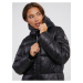 Černý dámský prošívaný kabát s kapucí SAM 73 Anna