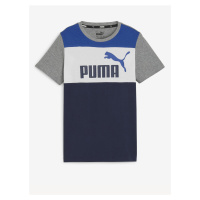 Modro-šedé klučičí tričko Puma ESS Block Tee