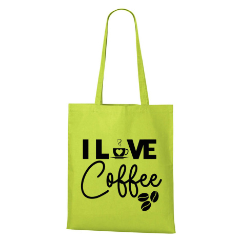 DOBRÝ TRIKO Bavlněná taška s potiskem I love coffee Barva: Limetková