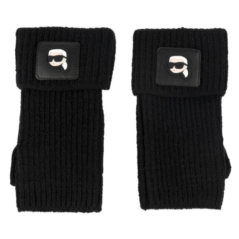 Rukavice karl lagerfeld k/ikonik 2.0 fl knitted glove černá