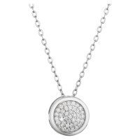Evolution Group Stříbrný náhrdelník kulatý se zirkony 12061.1