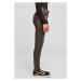 Ladies Mid Waist Synthetic Leather Pants - brown