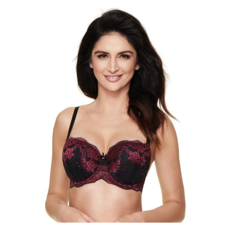 Push-up podprsenka Rosso černo-malinová Gorteks