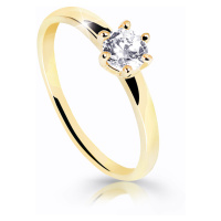 Cutie Jewellery Úchvatný třpytivý prsten ze žlutého zlata Z6485-10-X-1