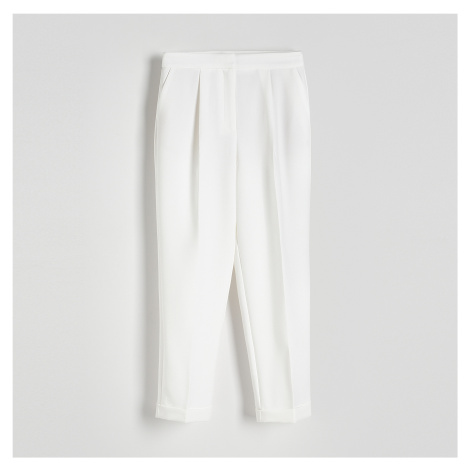 Reserved - Kalhoty s manžetami - Bílá