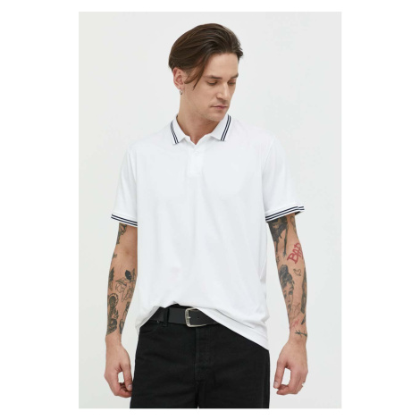 Polo tričko Abercrombie & Fitch bílá barva