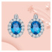 Sisi Jewelry Náušnice Swarovski Elements Fiona Topaz E1321-KSE0063 (7) Modrá