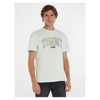 Mentolové pánské tričko Tommy Jeans College Pop Tommy Tee - Pánské
