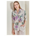 Bianco Lucci Women's Multi Patterned Oversize Shirt