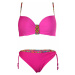 Donna - zářivé plavky s korálky S945 zářivě růžová