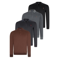 SET OF FOUR V4007 DEWBERRY MEN'S SWEATSHIRT-BLACK-NAVY-ANTHRACITE-BROWN