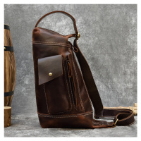 Vintage kožený batoh na hruď pánský