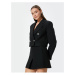 Koton Short Tweed Blazer Jacket Double Breasted Reverse Buttoned Collar