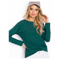 Dámské zelené tričko s dlouhým rukávem -green Tmavě zelená