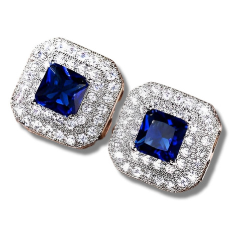 Náušnice Diana modrá - Náušnice s krystaly