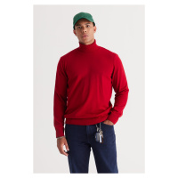 ALTINYILDIZ CLASSICS Men's Red Standard Fit Normal Cut Anti-Pilling Full Turtleneck Knitwear Swe