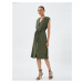 Koton Sleeveless Midi Shirt Dress with Tie Waist Detail