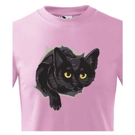 Dětské tričko s černou kočkou - dárek pro milovníky koček BezvaTriko