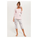 Dámské pyžamo Italian Fashion Dracena - tříčtvrteční Růžová