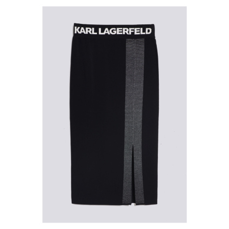 Sukně karl lagerfeld lightweight fine knit skirt černá