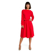 model 18001836 Midi šaty červené - BeWear
