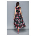 Vintage šaty s potiskem růží a volánovou sukni