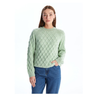 LC Waikiki LCW Crew Neck Self-Patterned Long Sleeve Women's Knitwear Sweater