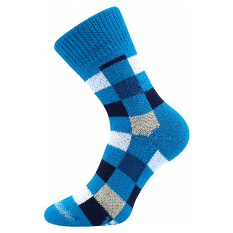 Dámské, pánské ponožky Boma - spací, kostka, světle modrá Barva: Tyrkysová