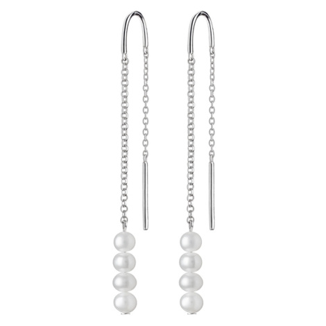 Gaura Pearls Stříbrné náušnice s řiční perlou Lueren, stříbro 925/1000 SK20208E Bílá