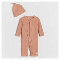 Reserved - Babies` jumpsuit & cap - Oranžová