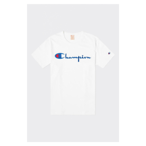 Champion Premium pánské tričko s velkým logem - bílé
