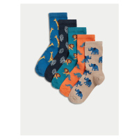 Sada pěti párů barevných dětských ponožek Marks & Spencer